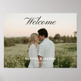 Poster Cartaz de Boas-Vindas de Casamento com Foto em Let
