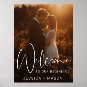 Poster Cartaz de Boas-Vindas de Casamento com Letra Moder
