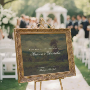 Poster Cartaz de Boas-Vindas de Casamento com Pintura de
