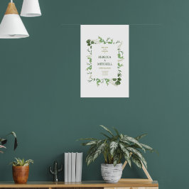 Poster Cartaz de Boas-Vindas de Casamento com Vegetação E