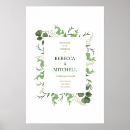 Poster Cartaz de Boas-Vindas de Casamento com Vegetação E