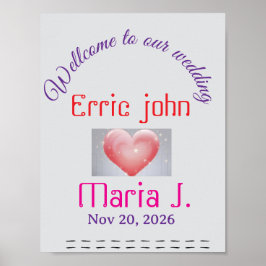 Poster Cartaz de Boas-Vindas de Casamento Edição Sinal de