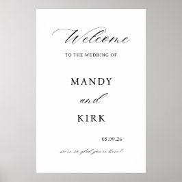 Poster Cartaz de Boas-Vindas de Casamento Elegante