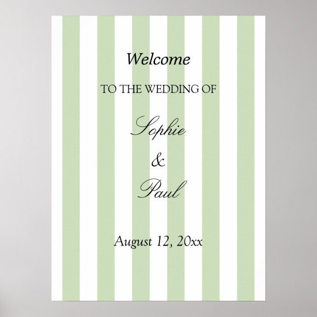 Poster Cartaz de Boas-Vindas de Casamento Elegante com Li (Frente)