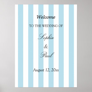 Poster Cartaz de Boas-Vindas de Casamento Elegante com Li