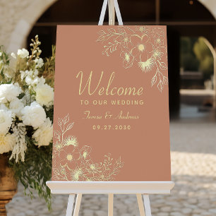 Poster Cartaz de Boas-Vindas de Casamento em Terracota Bo
