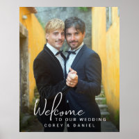 Cartaz de Boas-Vindas de Casamento Gay com Dois No