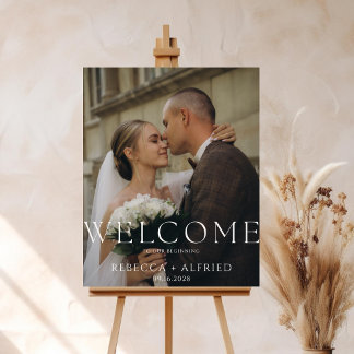 Poster Cartaz de Boas-Vindas de Casamento Limpo e Elegant