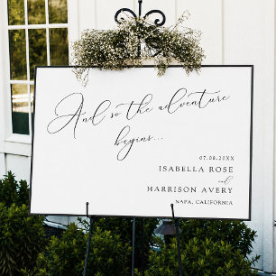 Poster Cartaz de Boas-Vindas de Casamento Minimalista Ele