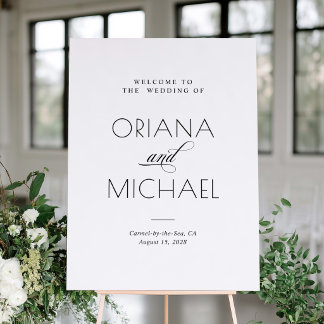 Poster Cartaz de Boas-Vindas de Casamento Minimalista Ele