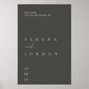 Poster Cartaz de Boas-Vindas de Casamento Minimalista Sim
