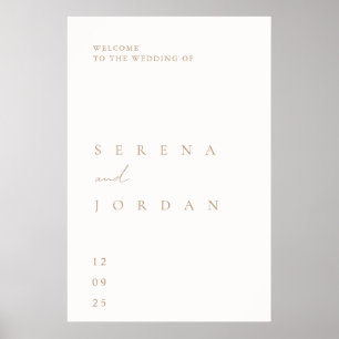 Poster Cartaz de Boas-Vindas de Casamento Minimalista Sim