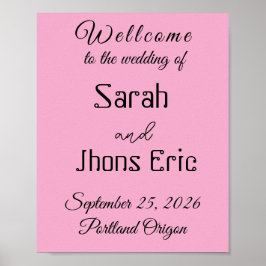 Poster Cartaz de Boas-Vindas de Casamento, Noiva Personal