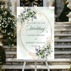Poster Cartaz de Boas-Vindas de Casamento Rústico Boho co