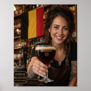 Poster Cartaz de Boas-Vindas de Cervejaria Belga Escura