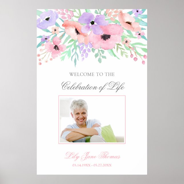 Poster Cartaz de Boas-Vindas de Funeral de Flores de Aqua (Frente)