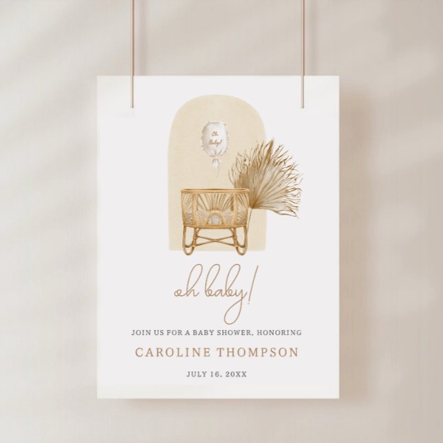 Poster Cartaz de Boas-Vindas do Chá de Bebê Boho Nursery (Criador carregado)