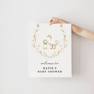 Poster Cartaz de Boas-Vindas do Chá de Bebê da Mamãe Gans