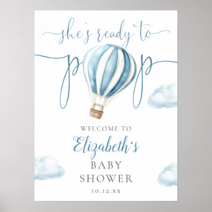 Poster Cartaz de Boas-Vindas do Chá de Bebê do Balão Azul
