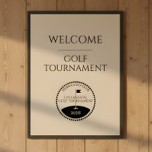 Cartaz de Boas-Vindas do Torneio de Golfe Azul