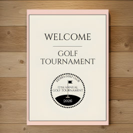 Poster Cartaz de Boas-Vindas do Torneio de Golfe Feminino