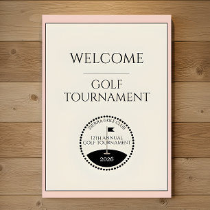 Poster Cartaz de Boas-Vindas do Torneio de Golfe Feminino