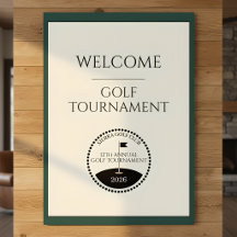 Cartaz de Boas-Vindas do Torneio de Golfe Verde