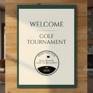 Poster Cartaz de Boas-Vindas do Torneio de Golfe Verde