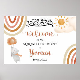 Poster Cartaz de Boas Vindas Instantâneo Aqiqah Aqeeqah