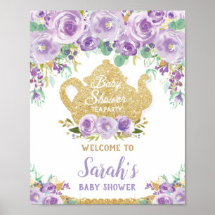 Poster Cartaz de Boas-Vindas para Chá de Bebê com Tema de