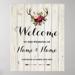 Poster Cartaz de Boas-Vindas Sinal de Galhada Casamento C