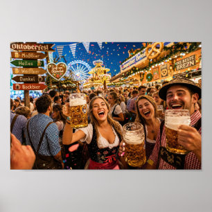 Poster Cartaz de Brilho da Celebração do Oktoberfest de M