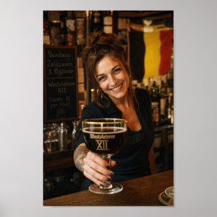 Poster Cartaz de Brinde de Taberna Belga com Cerveja Escu