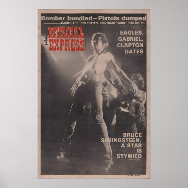 Poster Cartaz de BRUCE SPRINGSTEEN - 1977 NME original (Frente)