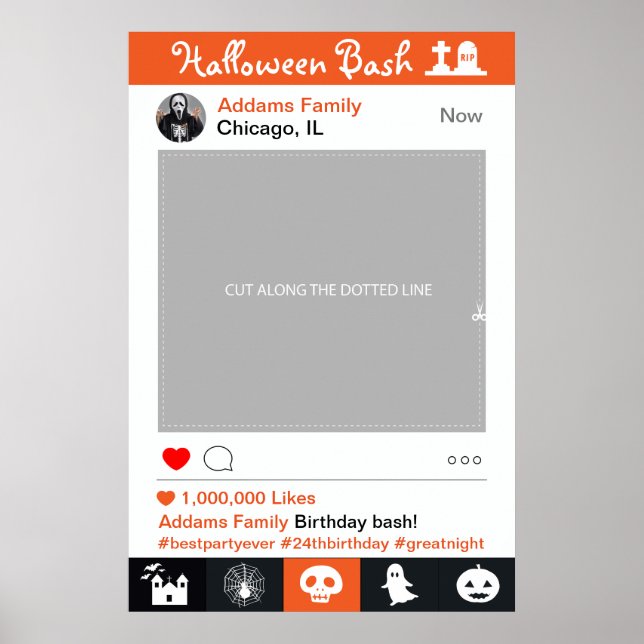 Pôster Cartaz de cabine de fotos de adereços para festa d (Frente)