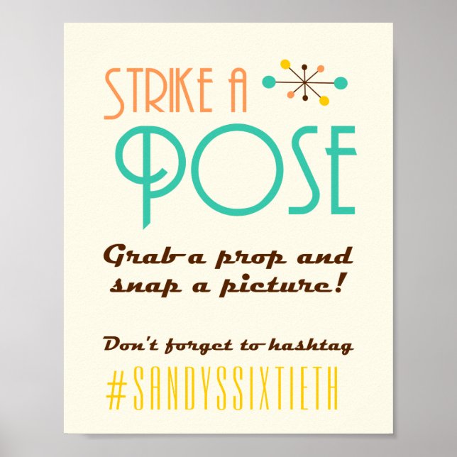 Poster Cartaz de Cabine de Fotos de Aniversário no Estilo (Frente)