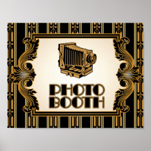 Pôster Cartaz de cabine de fotos de câmera antiga dos ano