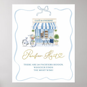 Poster Cartaz de Caça ao Chupeta de Café Parisiense Coque