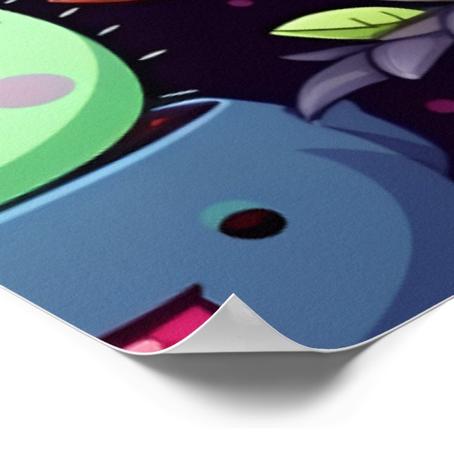 Poster Cartaz de Cacto Kawaii (Borda)