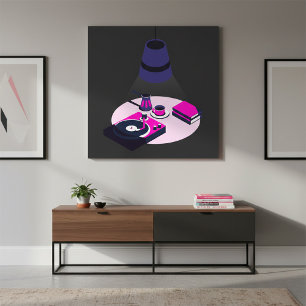 Poster Cartaz de Café com Vinil Moderno