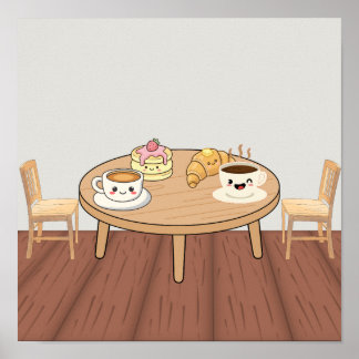 Poster Cartaz de Café de Pequeno-Almoço Aconchegante | Ca