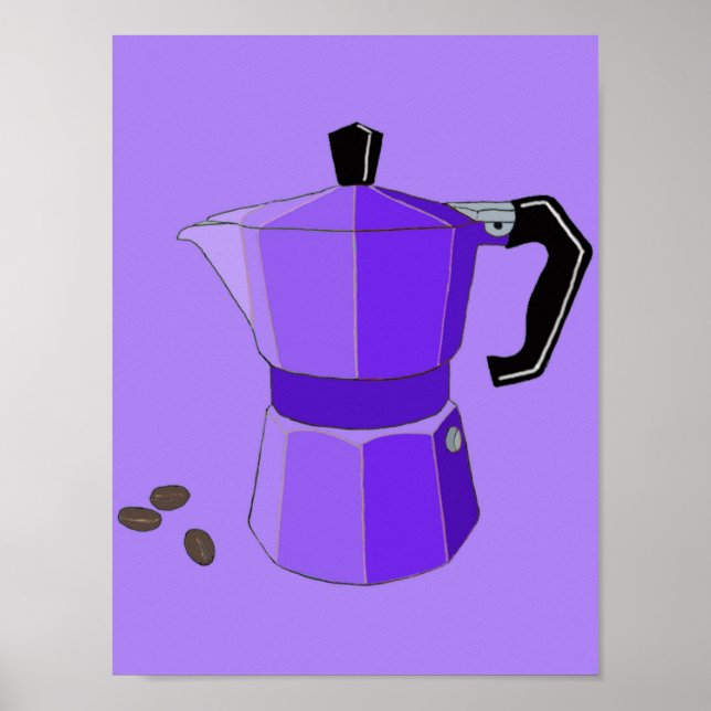 Poster Cartaz de Café Expresso Arco-Íris Roxo (Frente)