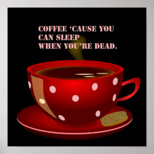 Pôster Cartaz de Café Fofo e Divertido
