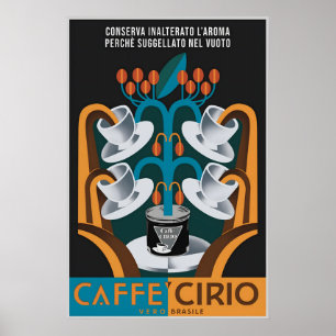 Poster Cartaz de Café Futurista Italiano Fortunato Depero