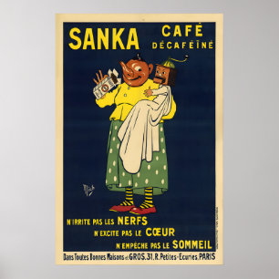 Poster Cartaz de Café Sanka Vintage 1929