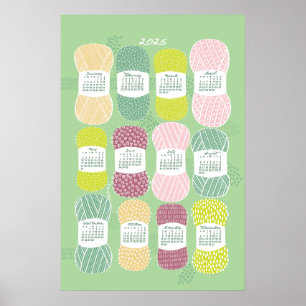 Poster Cartaz de Calendário 2026 Neo Mint