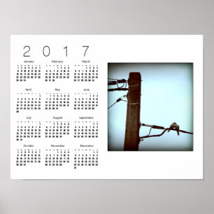 Poster Cartaz de Calendário Branco O BEIJO 2017