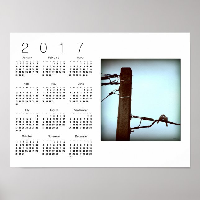 Poster Cartaz de Calendário Branco O BEIJO 2017 (Frente)