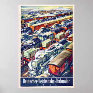 Poster Cartaz de calendário da Deutsche Reichsbahn 1943 V