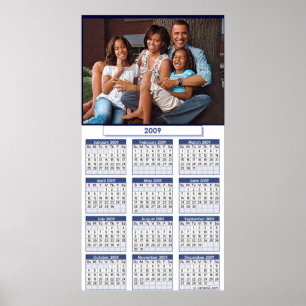 Pôster CARTAZ DE CALENDÁRIO DA FAMÍLIA OBAMA - Personaliz